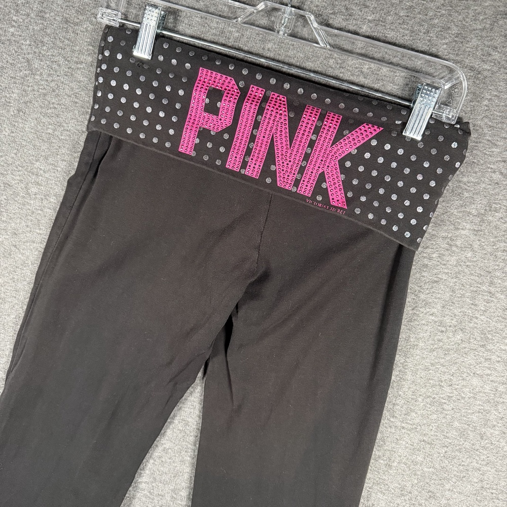 Victoria’s Secret PINK Yoga Pants Womens M Foldover Flare Rhinestone Y2K 2011